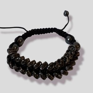 Black link crystal bracelet
